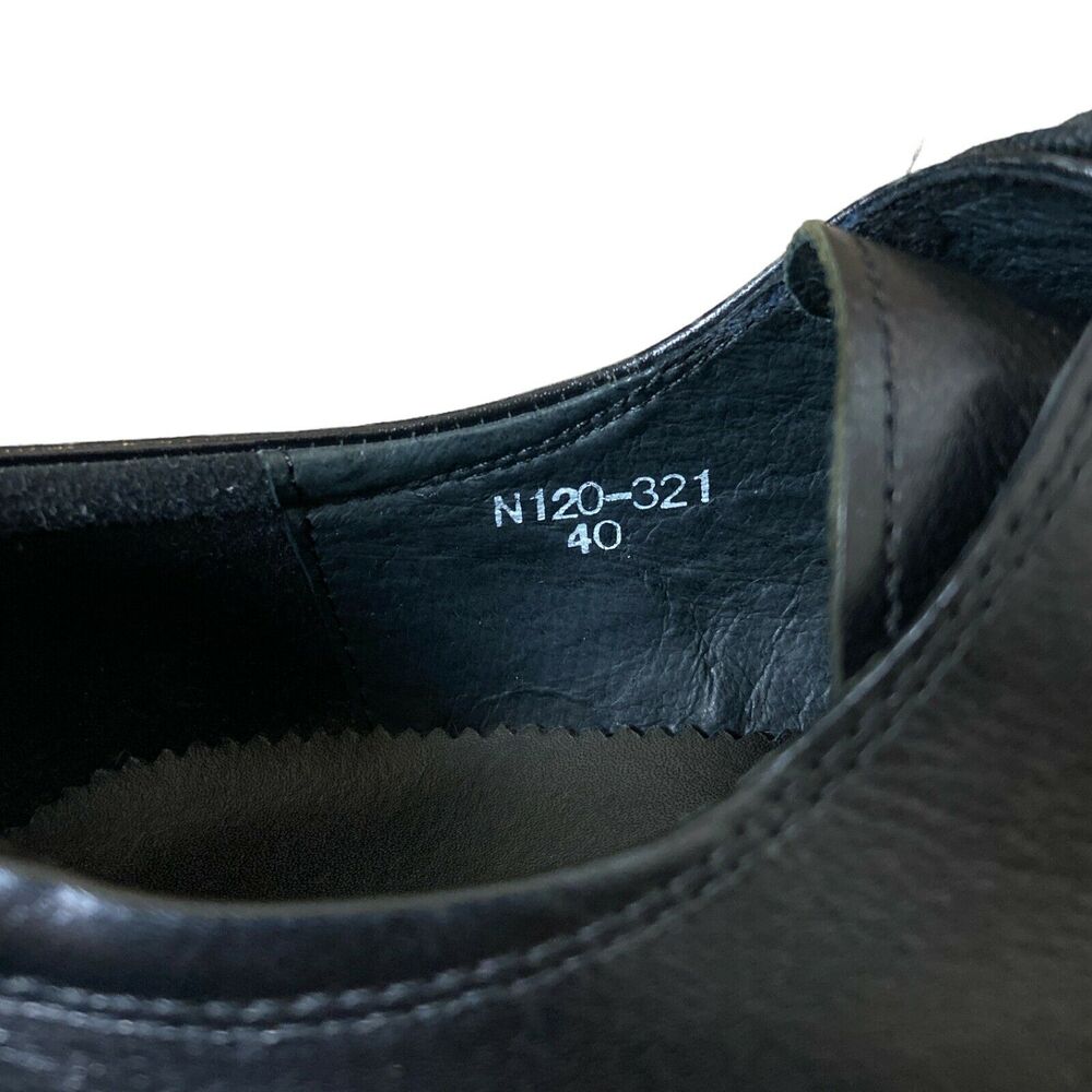Serdaomani Men’s Black Leather Point Dress Shoes 7.5 EU 40 - Picture 5 of 8